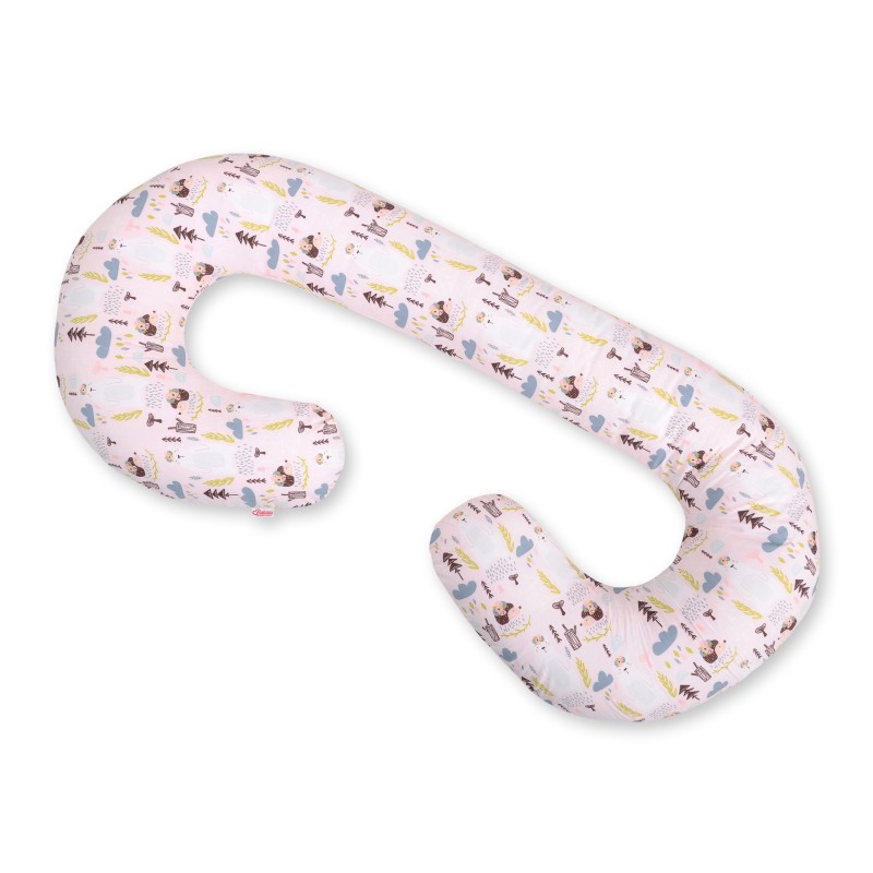 Μαξιλάρι Εγκυμοσύνης Σε Σχήμα C - pink hedgehogs