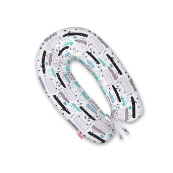 Μαξιλάρι εγκυμοσύνης LONGER - gray and turquoise cars