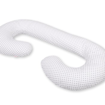 Μαξιλάρι Εγκυμοσύνης Σε Σχήμα C - Grey flower pattern