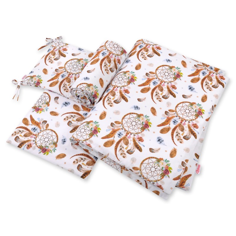 Double-sided bedding set 3-pcs - dream catchers white