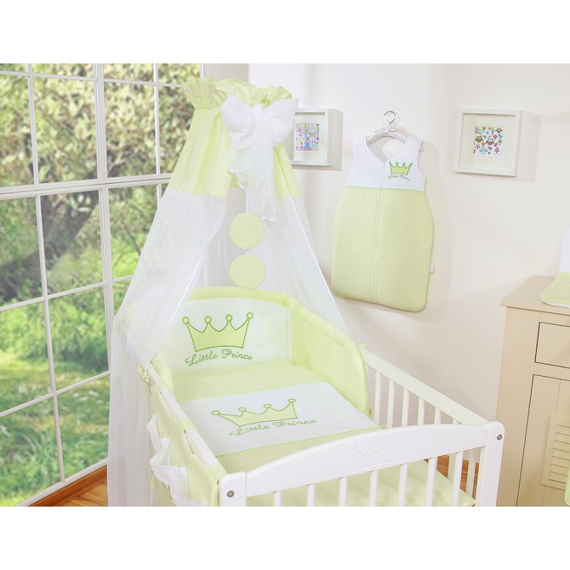 Σετ Προίκας Μωρού 5τμχ Με Κουνουπιέρα - Little Prince/Princess green
