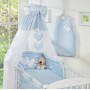 Σετ Προίκας Μωρού 5 τμχ με Κουνουπιέρα - Hanging Hearts blue