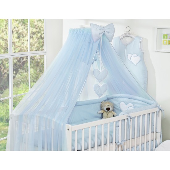 Κουνουπιέρα από chiffon - Hanging Hearts blue Κουνουπιέρα από chiffon - Hanging Hearts blue