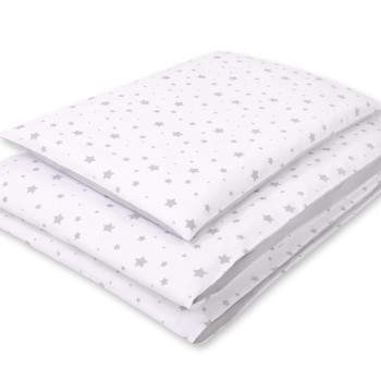 Double-sided bedding set 2-pcs- mini gray stars/gray