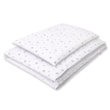 Double-sided bedding set 2-pcs- mini gray stars/gray
