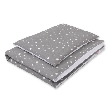 Double-sided bedding set 2-pcs- mini stars white/white