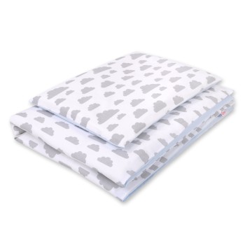 Double-sided bedding set 2-pcs- clouds gray/blue