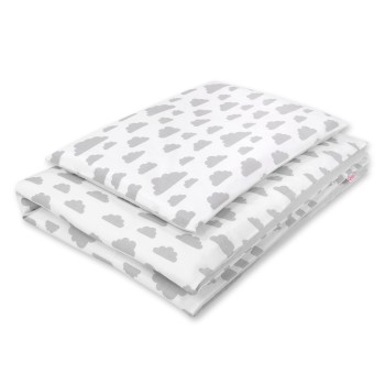 Double-sided bedding set 2-pcs- clouds gray/gray