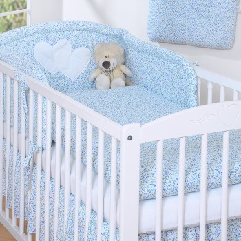 Universal bumper- Hanging Hearts blue flowers