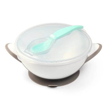 Bowl With Suction Cup And Spoon - White 1063/02