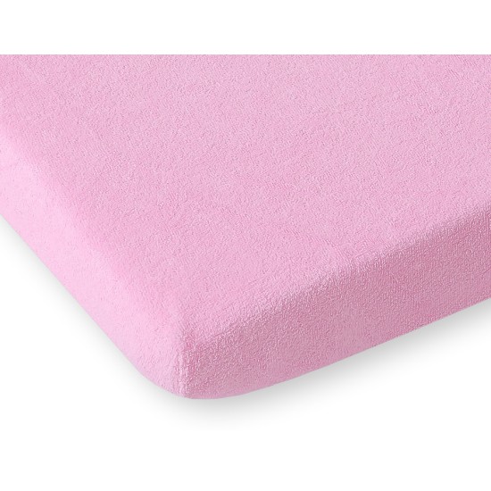 Σεντόνι frotte με λάστιχο 120x60cm- Pink