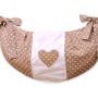 Toys bag- Hanging Hearts white dots on brown
