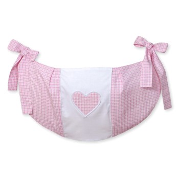 Toys bag- Hanging Hearts pink checkered