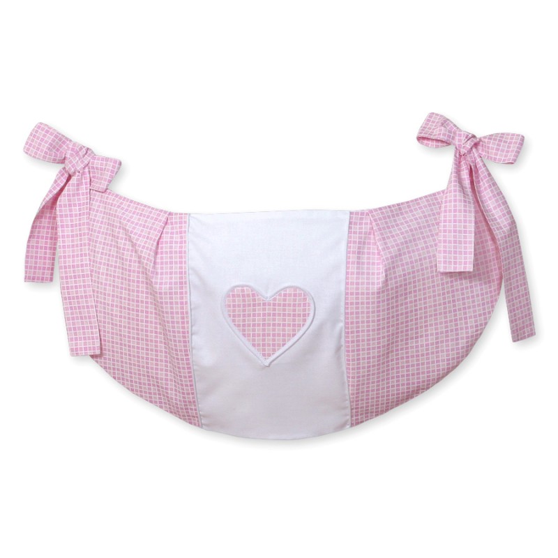 Toys bag- Hanging Hearts pink checkered