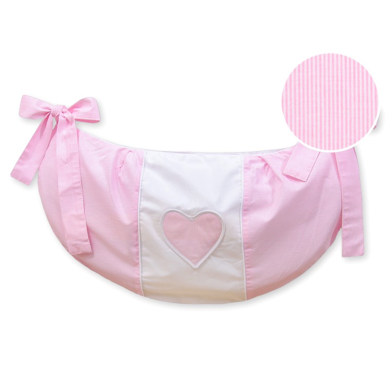Toys bag- Hanging Hearts pink strips
