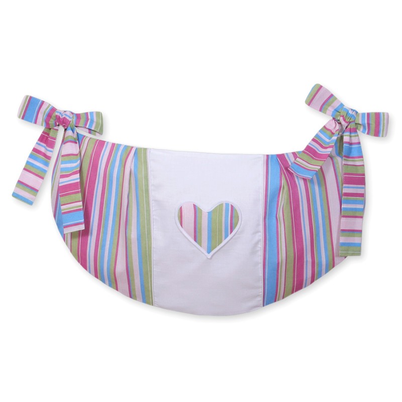 Toys bag- Hanging Hearts lilac strips