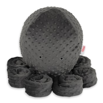 Λούτρινο Χταπόδι Αγκαλιάς Μεγάλο - anthracite - polka dot minky