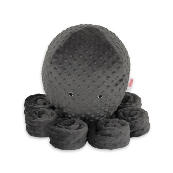 Λούτρινο Χταπόδι Αγκαλιάς Μεγάλο - anthracite - polka dot minky