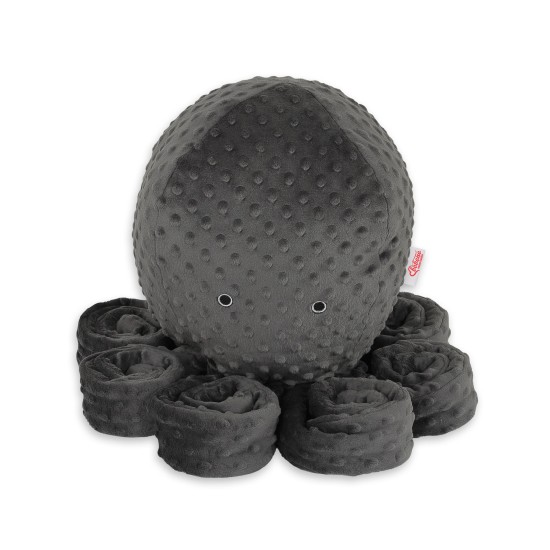 Λούτρινο Χταπόδι Αγκαλιάς Μεγάλο - anthracite - polka dot minky Λούτρινο Χταπόδι Αγκαλιάς Μεγάλο - anthracite - polka dot minky