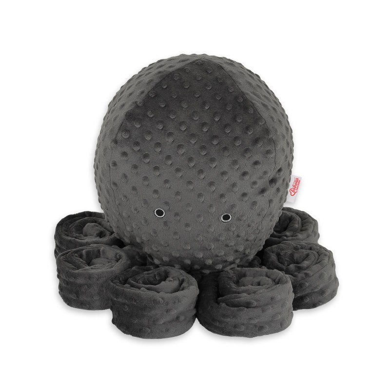 Λούτρινο Χταπόδι Αγκαλιάς Μεγάλο - anthracite - polka dot minky