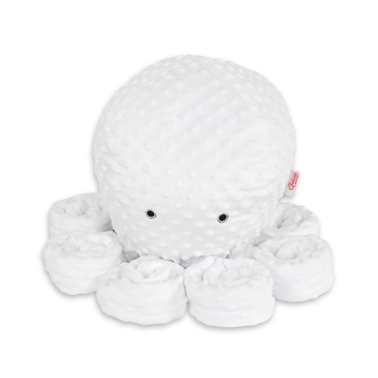 Λούτρινο Χταπόδι Αγκαλιάς Μεγάλο - white - polka dot minky Λούτρινο Χταπόδι Αγκαλιάς Μεγάλο - white - polka dot minky