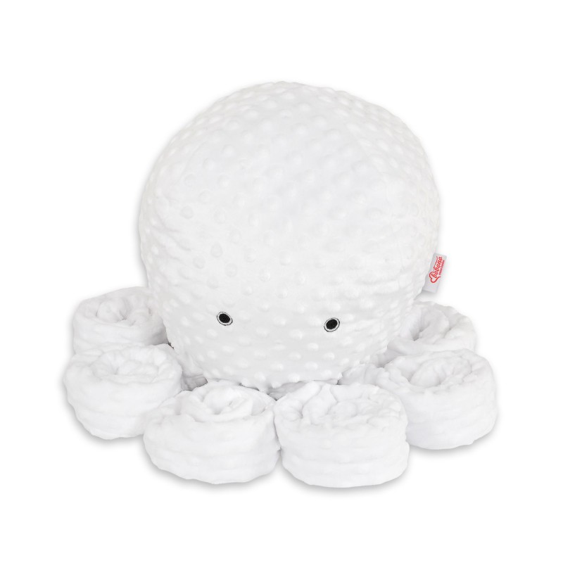 Λούτρινο Χταπόδι Αγκαλιάς Μεγάλο - white - polka dot minky