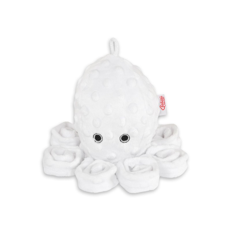 Χταποδάκι αγκαλιάς - white -polka dot minky