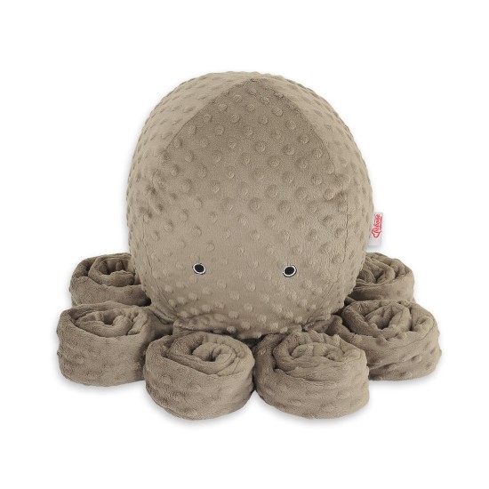 Λούτρινο Χταπόδι Αγκαλιάς Μεγάλο - brown - polka dot minky