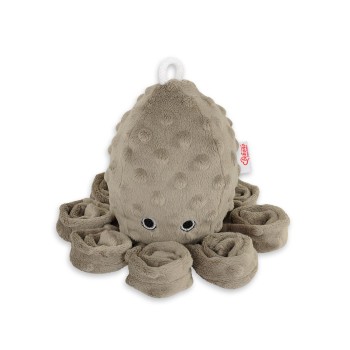 Χταποδάκι Αγκαλιάς με Κουδουνίστρα - brown - polka dot minky