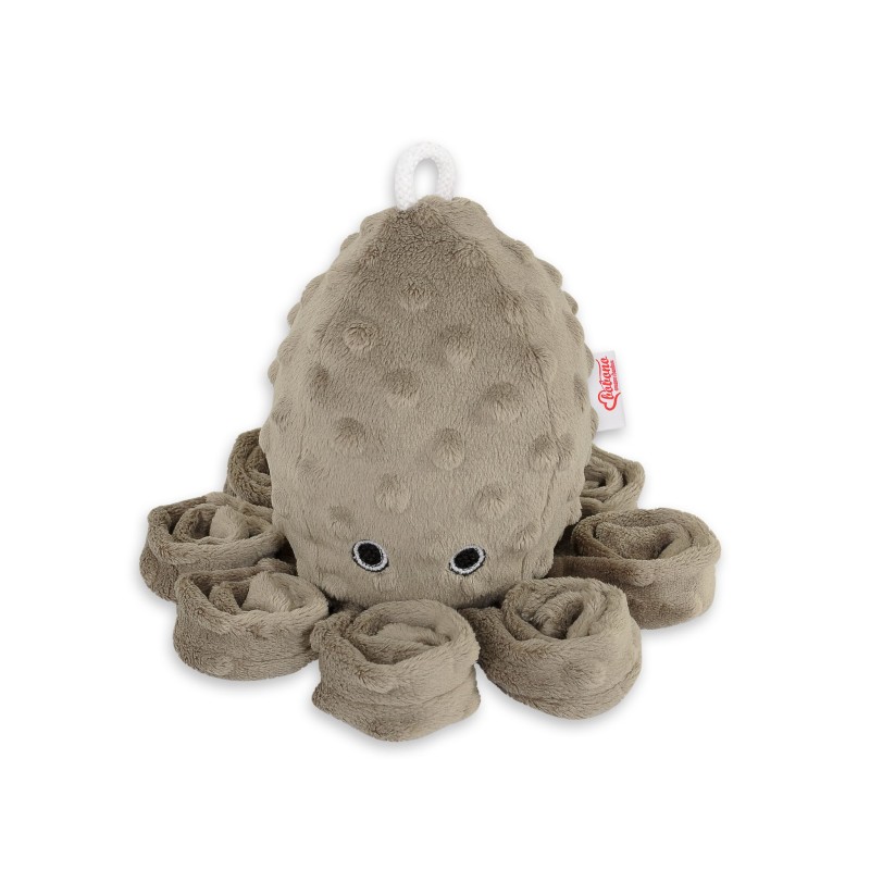 Χταποδάκι Αγκαλιάς με Κουδουνίστρα - brown - polka dot minky