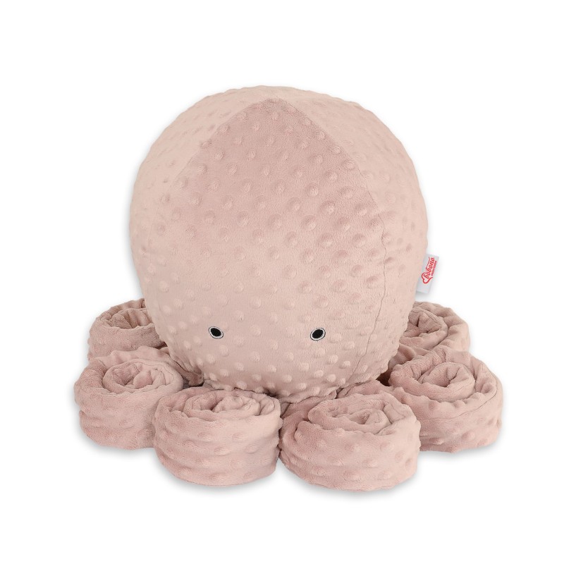 Λούτρινο Χταπόδι Αγκαλιάς Μεγάλο - pastel pink  - polka dot minky