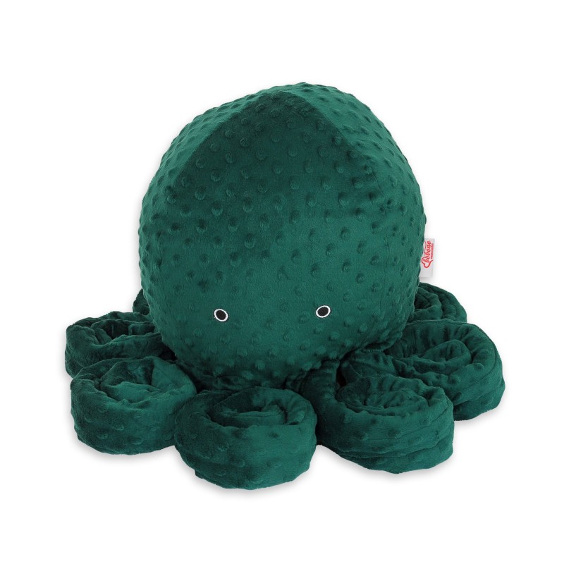 Λούτρινο Χταπόδι Αγκαλιάς Μεγάλο - bottle green - polka dot minky
