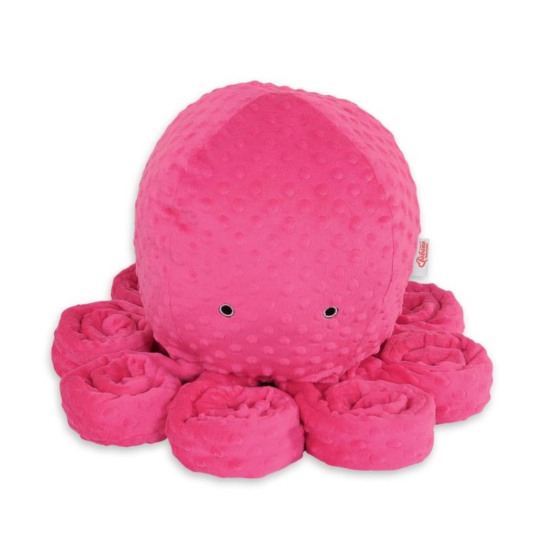 Λούτρινο Χταπόδι Αγκαλιάς Μεγάλο - fuchsia - polka dot minky