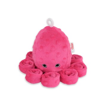 Χταποδάκι Αγκαλιάς με Κουδουνίστρα - fuchsia - polka dot minky