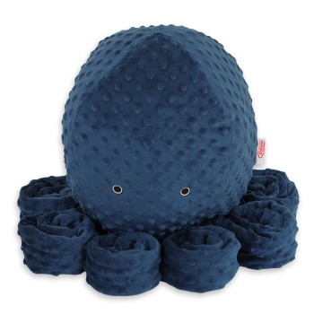 Λούτρινο Χταπόδι Αγκαλιάς Μεγάλο - dark blue - polka dot minky