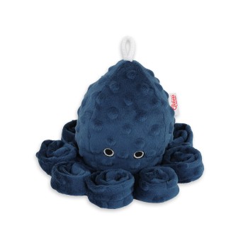 Χταποδάκι Αγκαλιάς με Κουδουνίστρα - dark blue - polka dot minky