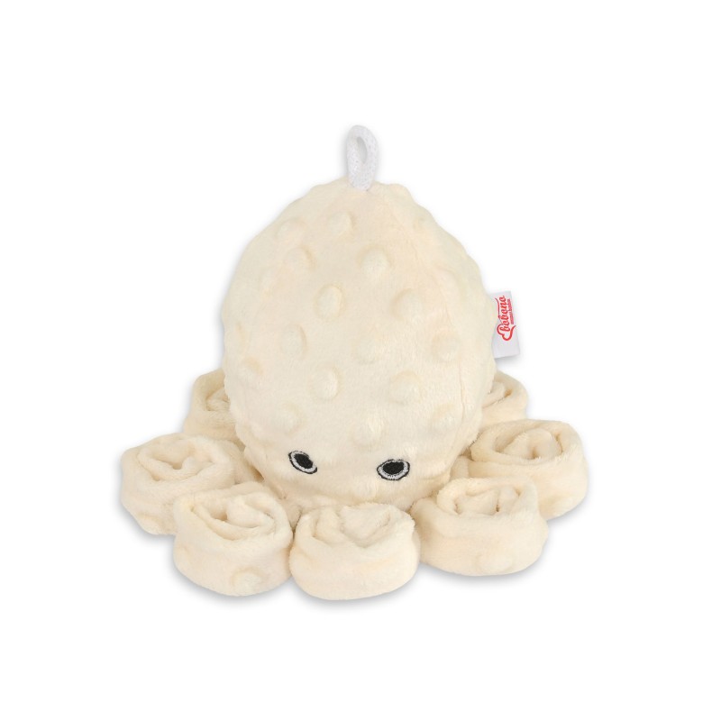 Χταποδάκι Αγκαλιάς με Κουδουνίστρα - cream - polka dot minky