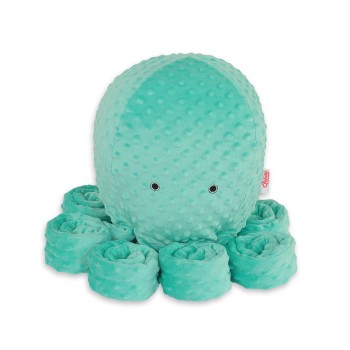 Λούτρινο Χταπόδι Αγκαλιάς Μεγάλο - Mint - polka dot minky