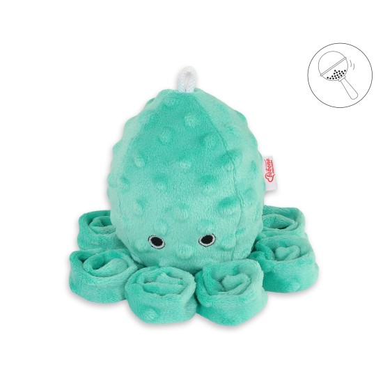 Χταποδάκι Αγκαλιάς με Κουδουνίστρα - Mint - polka dot minky