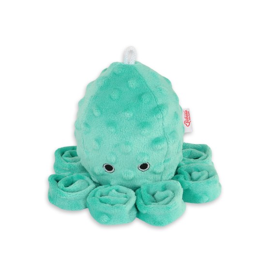 Χταποδάκι Αγκαλιάς με Κουδουνίστρα - Mint - polka dot minky