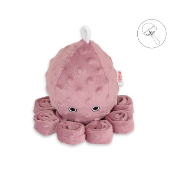 Χταποδάκι Αγκαλιάς με Κουδουνίστρα - pastel violet - polka dot minky