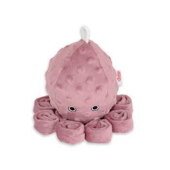 Χταποδάκι Αγκαλιάς με Κουδουνίστρα - pastel violet - polka dot minky