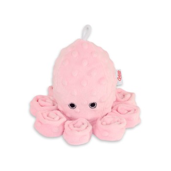 Χταποδάκι Αγκαλιάς με Κουδουνίστρα - Pink - polka dot minky