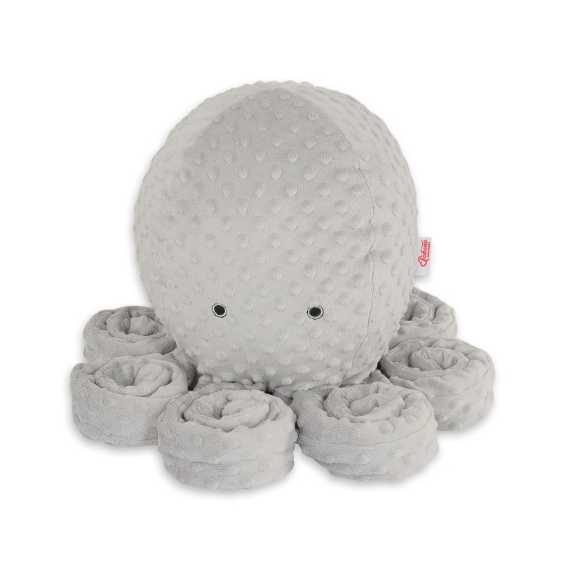 Λούτρινο Χταπόδι Αγκαλιάς Μεγάλο - gray - polka dot minky