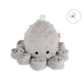 Χταποδάκι Αγκαλιάς με Κουδουνίστρα - gray - polka dot minky
