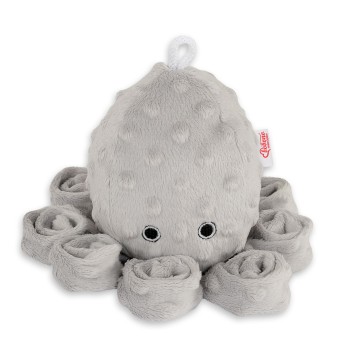 Χταποδάκι Αγκαλιάς με Κουδουνίστρα - gray - polka dot minky
