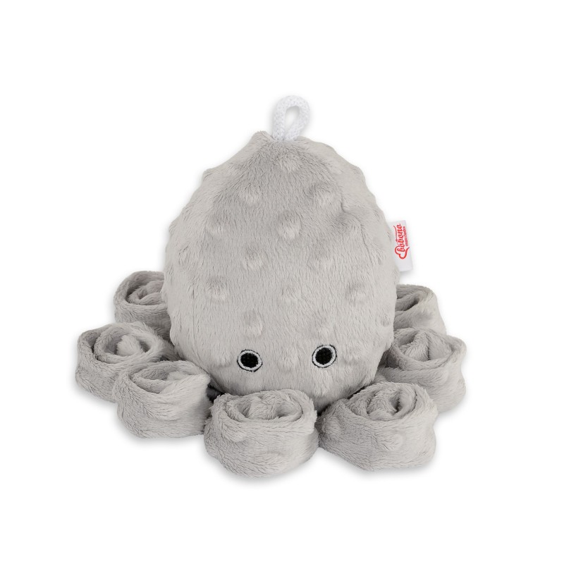 Χταποδάκι Αγκαλιάς με Κουδουνίστρα - gray - polka dot minky