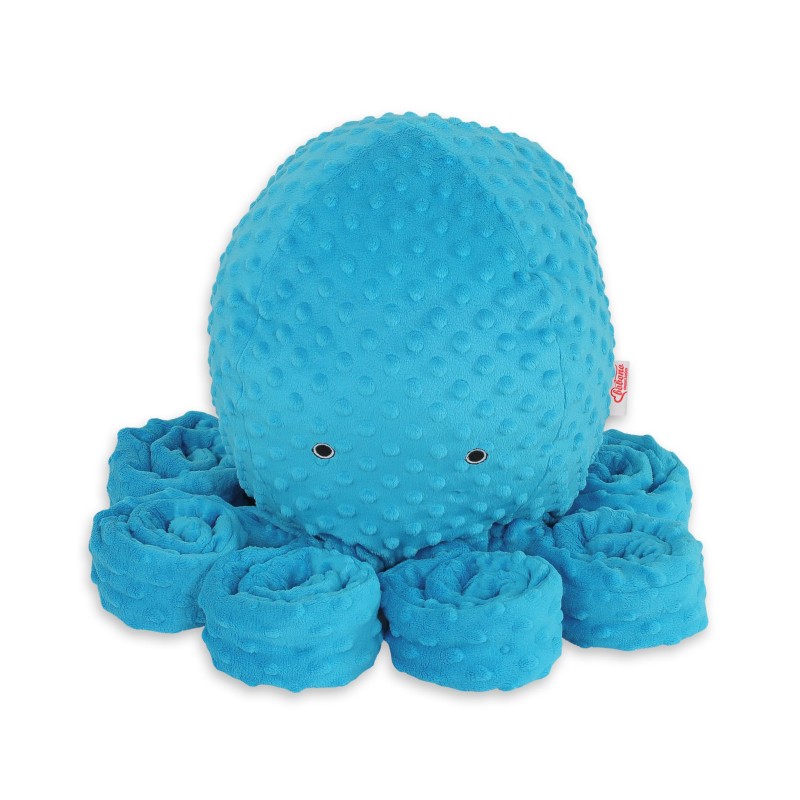 Λούτρινο Χταπόδι Αγκαλιάς Μεγάλο - turquoise - polka dot minky