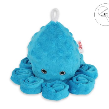 Χταποδάκι Αγκαλιάς με Κουδουνίστρα - turquoise - polka dot minky