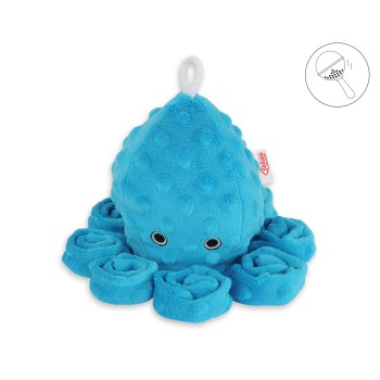 Χταποδάκι Αγκαλιάς με Κουδουνίστρα - turquoise - polka dot minky